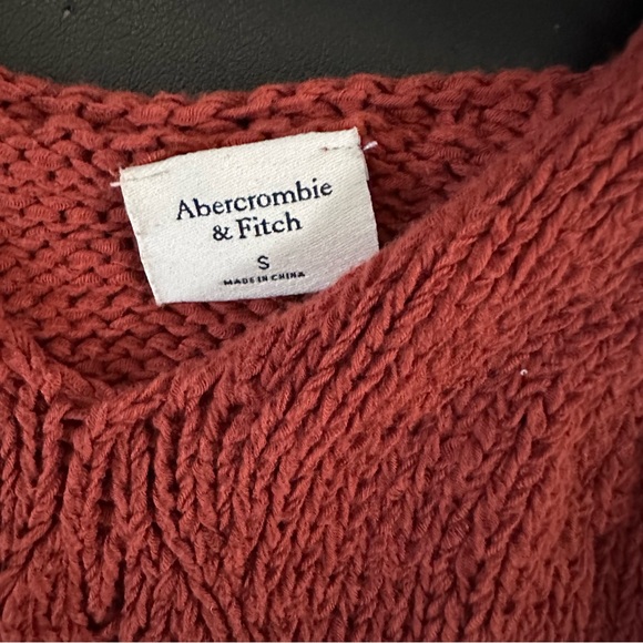 Abercrombie & Fitch Rust Knit Tank Top Size Small Boho Open Stitch - Picture 2 of 6
